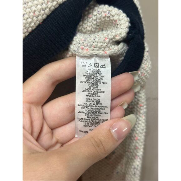 NWT French Connection Mozart Knit Cropped Cream Sweater Women's Large - Picture 6 of 11